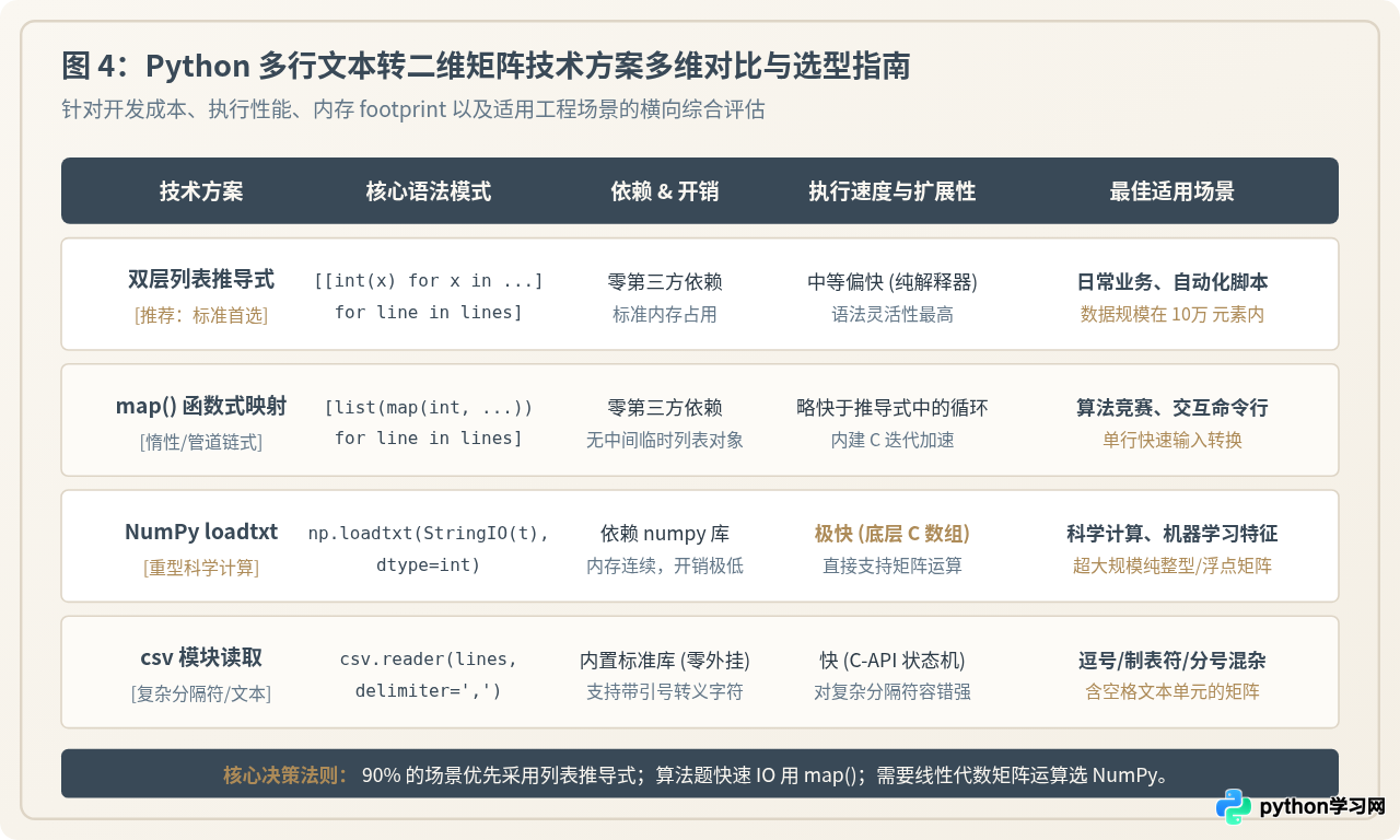 Python怎么把多行文本输入转换为二维矩阵