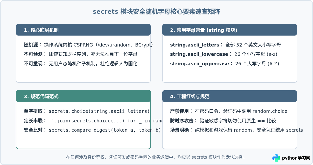 Python用secrets模块生成更安全的随机字母