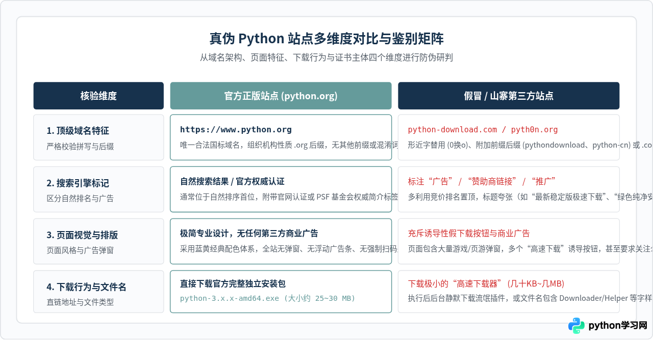 Python 3官网下载入口在哪？怎么识别Python.org避免假冒站点