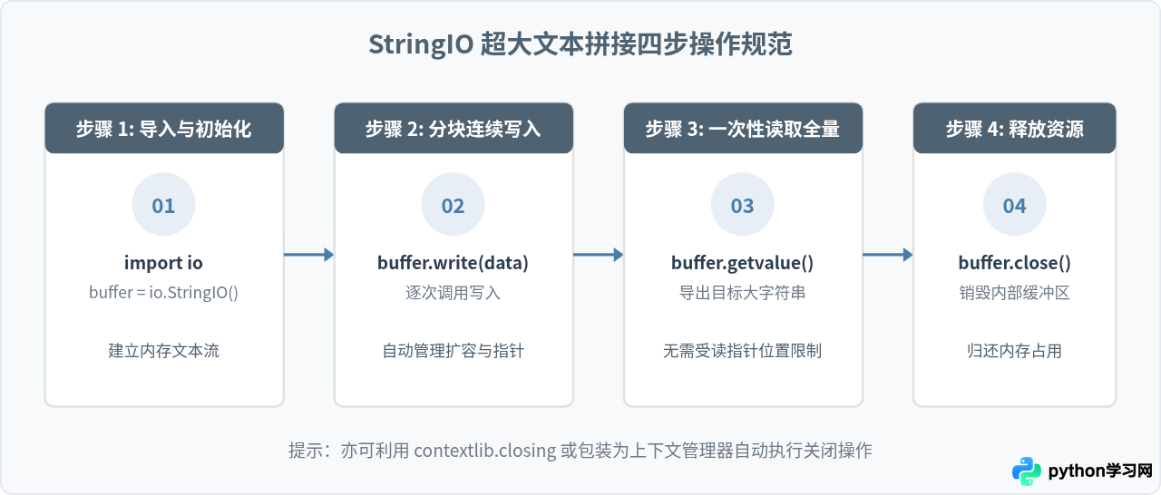 Python StringIO模块实现超大字符串拼接教程