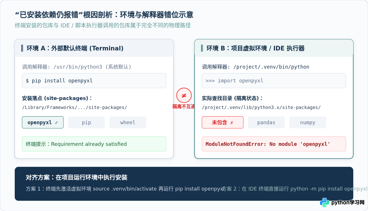 Python读取Excel报错ModuleNotFoundError或依赖缺失怎么解决