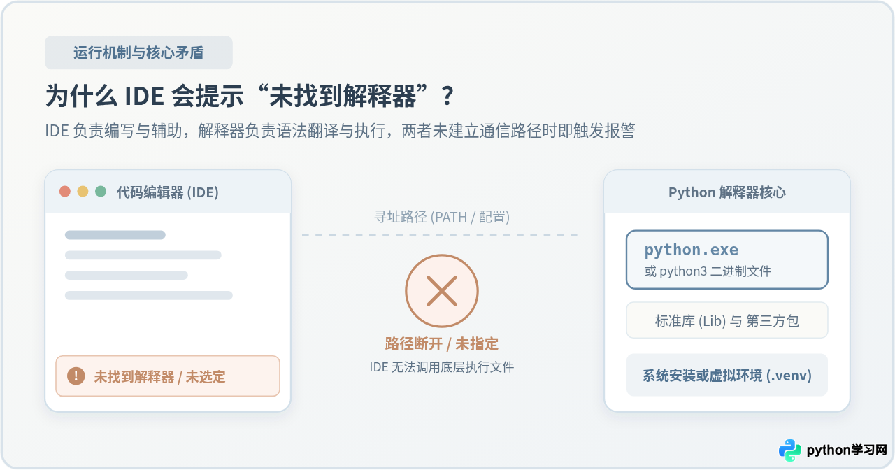 Python IDE提示“未找到解释器”怎么解决？