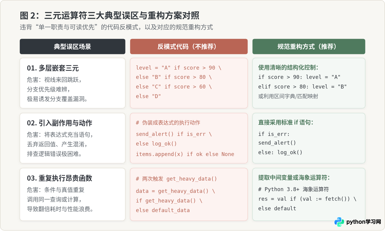 Python三元运算符常见误区：何时不该使用它