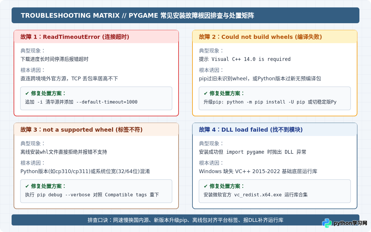 Python Pygame下载太慢？配置国内镜像源加速及离线安装教程