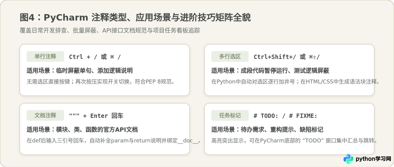 PyCharm单行和多行注释快捷键是什么