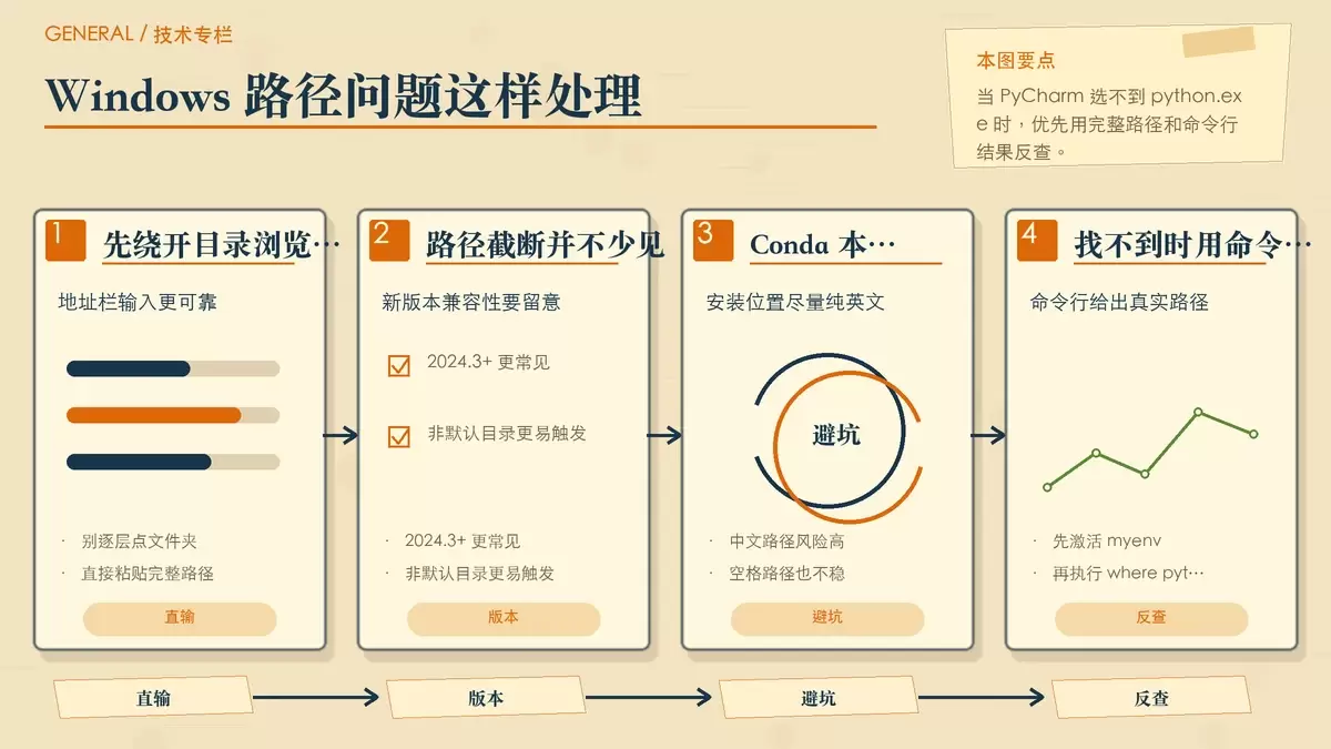 Windows 下定位 Conda 解释器路径的专栏示意图
