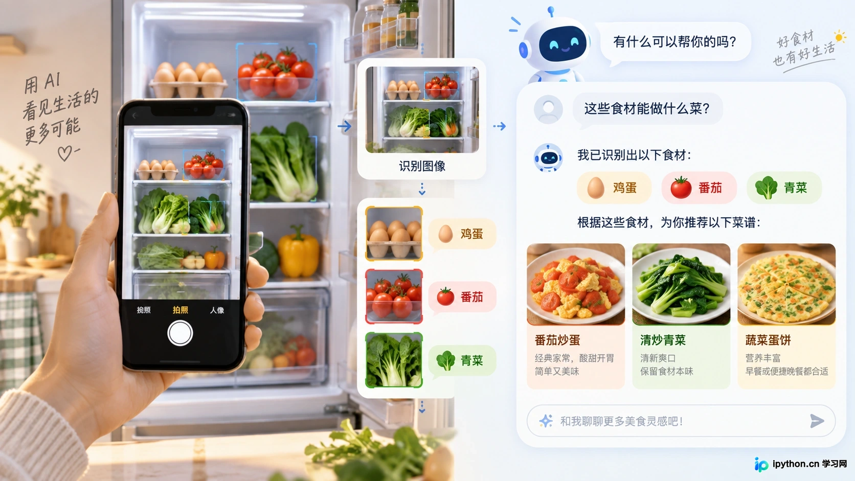 上传食材照片获取食谱建议的多模态交互
