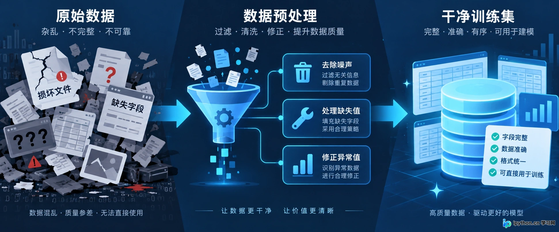 从原始脏数据到干净训练集的转化过程