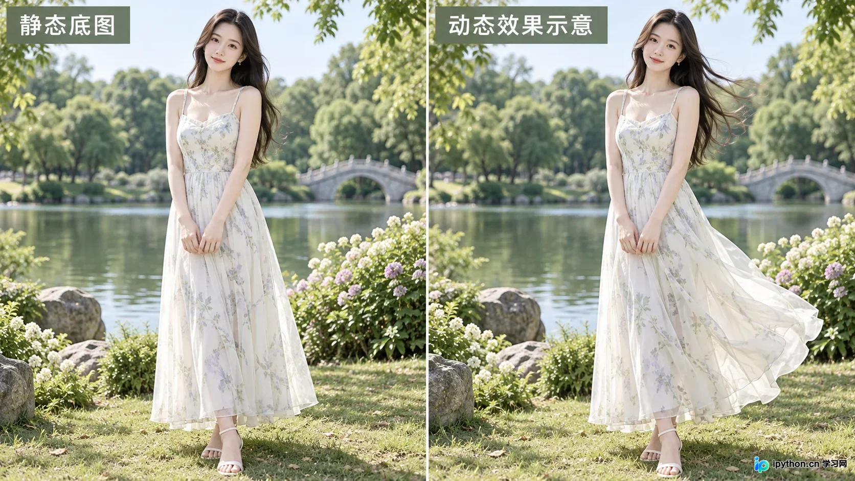 服装模特动态生成效果对比