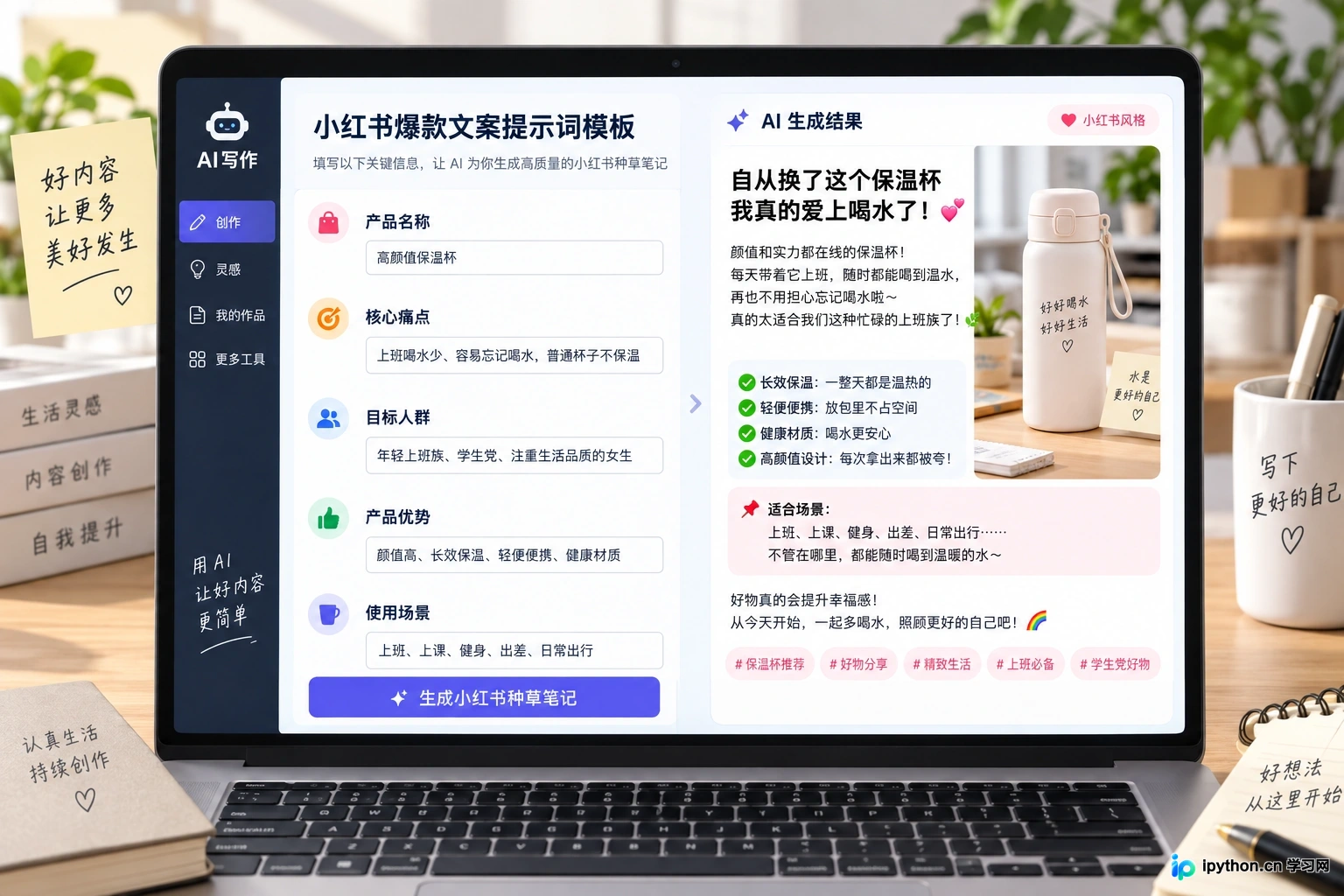 小红书爆款文案AI提示词模板，直接套用出稿