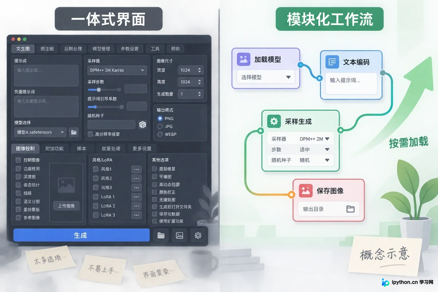 ComfyUI轻量化设计带来的性能优势示意