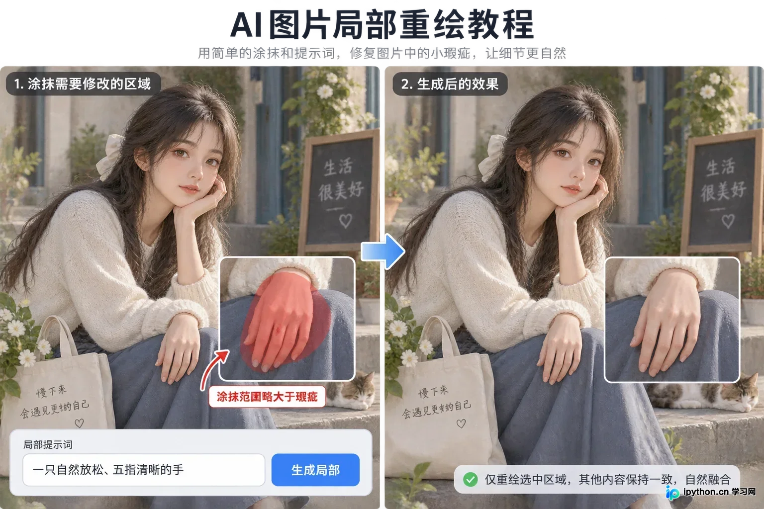 使用画笔工具进行局部重绘的操作流程