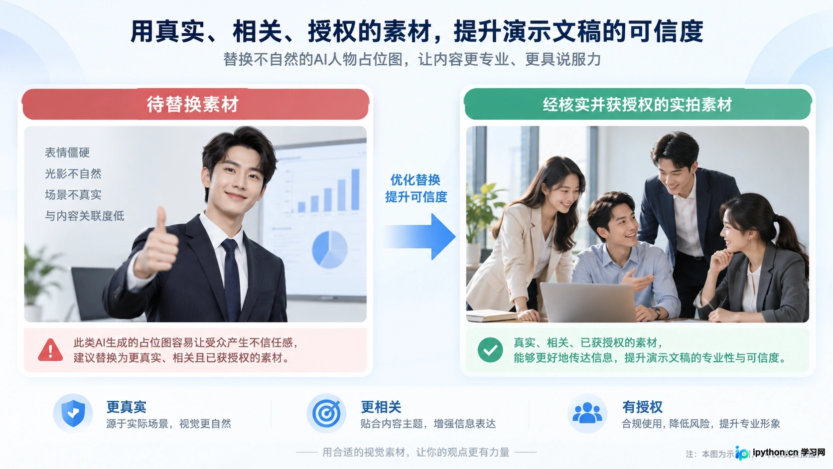 用高清真实照片替换僵硬的AI合成图片
