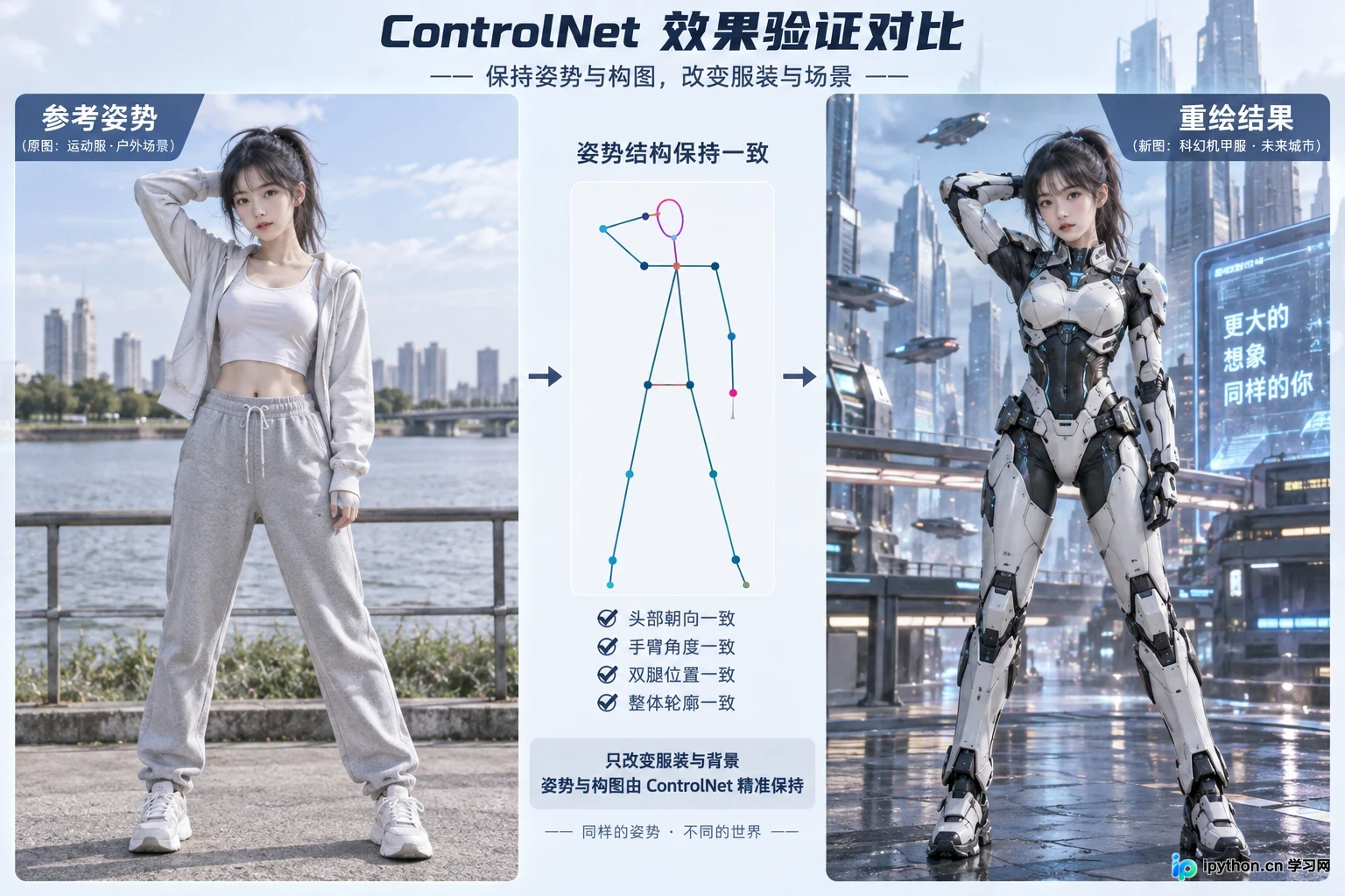 原图结构与AI重绘后的效果并列展示