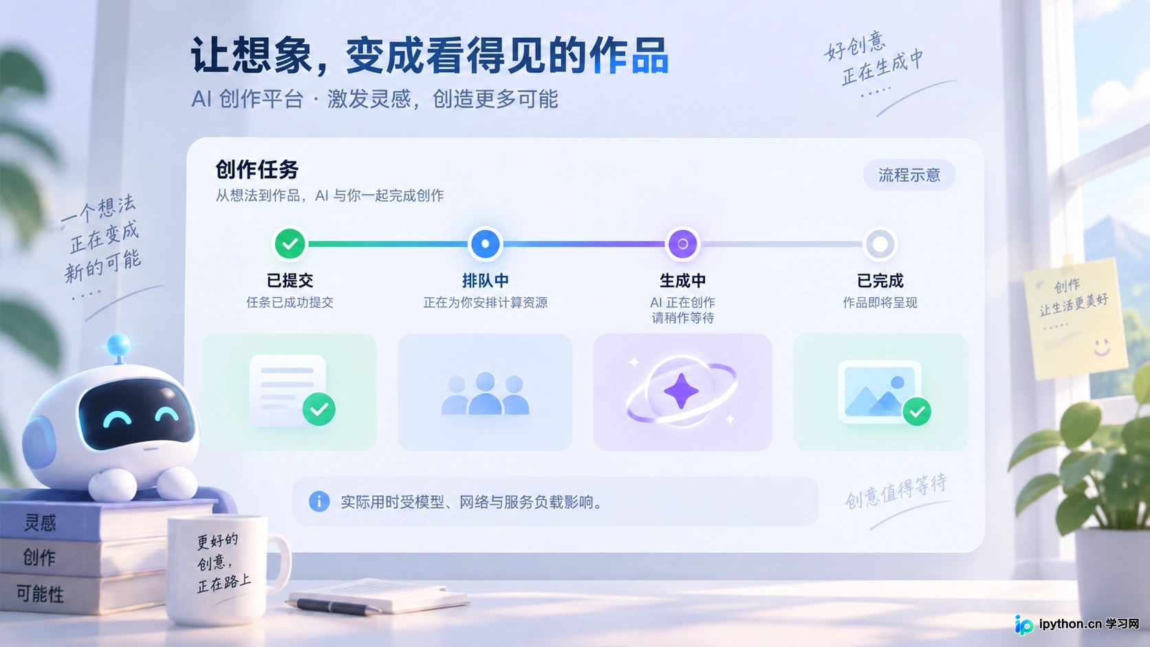 即梦过程中的进度显示，强调快速响应和稳定连接