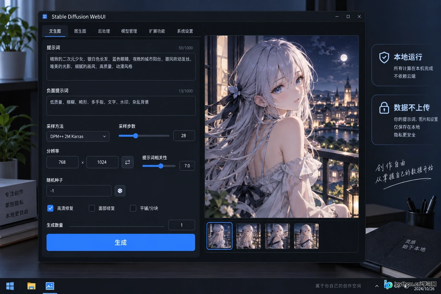 本地Stable Diffusion WebUI操作界面