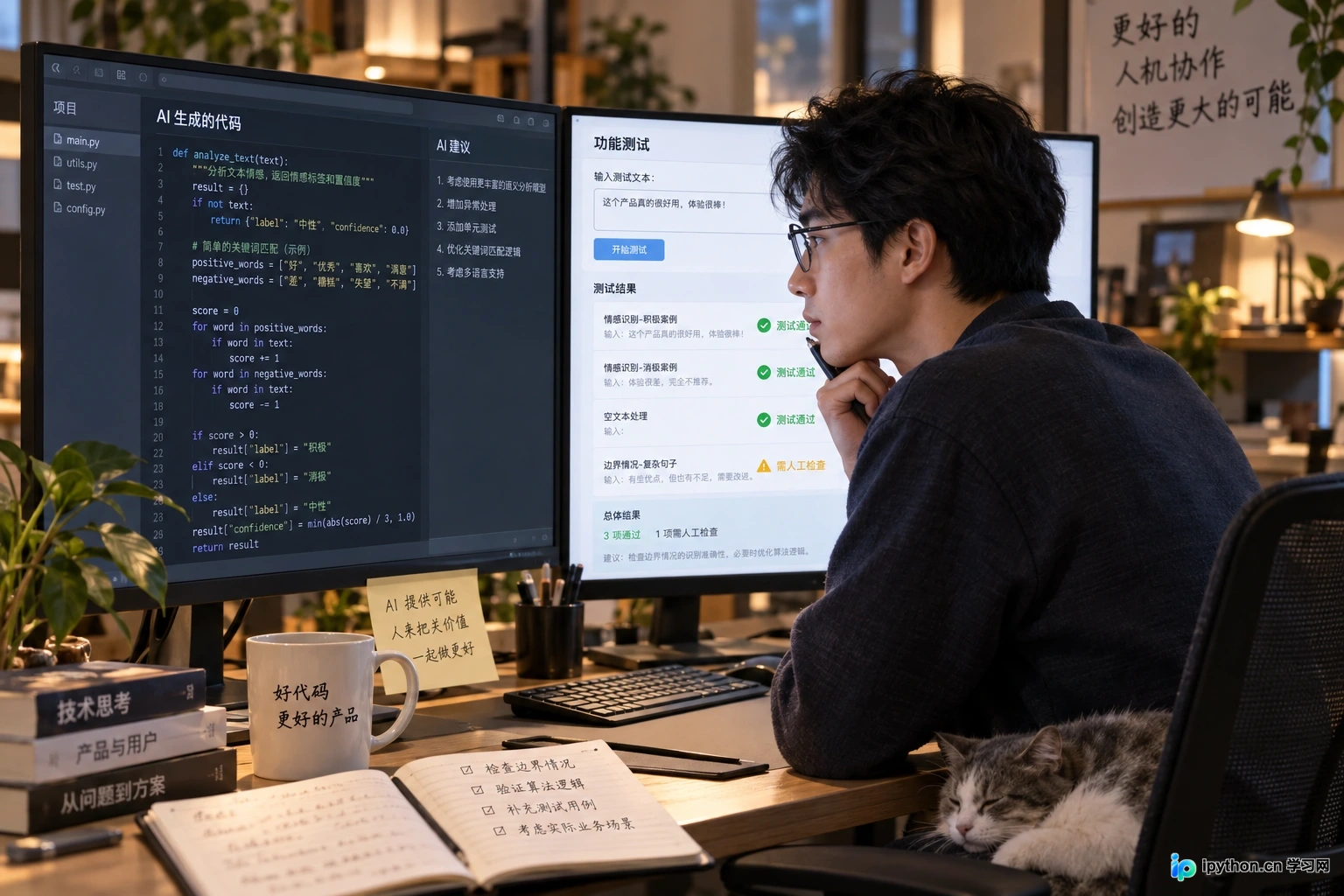 人机协作:开发者对AI代码进行人工审查与测试
