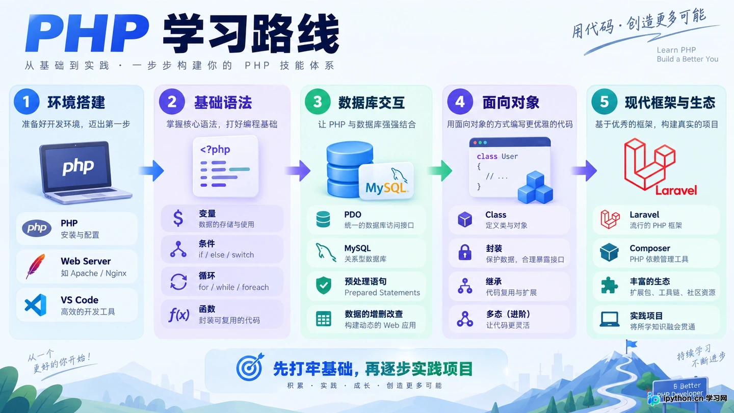 零基础怎么学PHP？完整学习路线与资源推荐