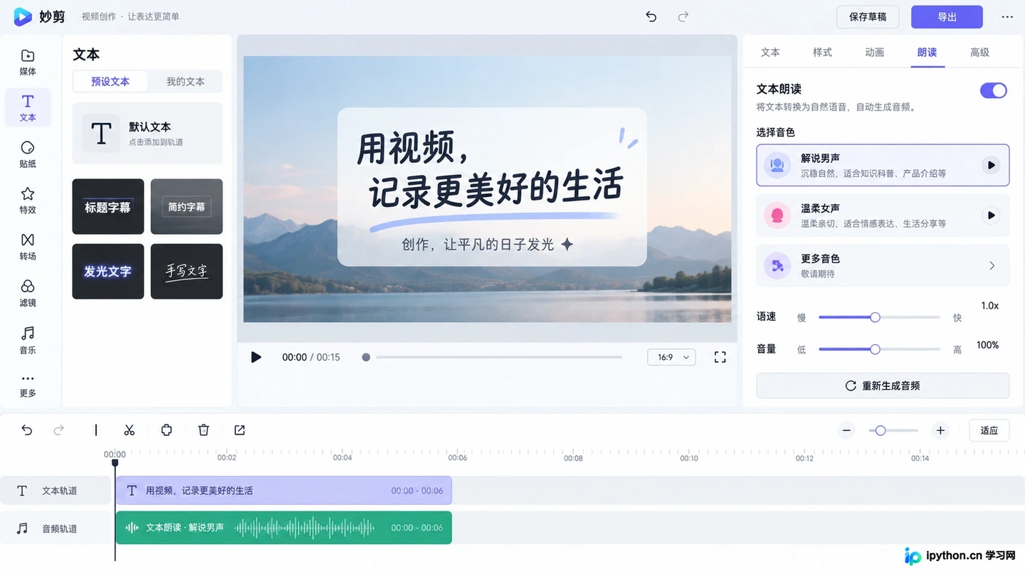 5款真正免费的AI配音网站推荐：无水印且支持商用