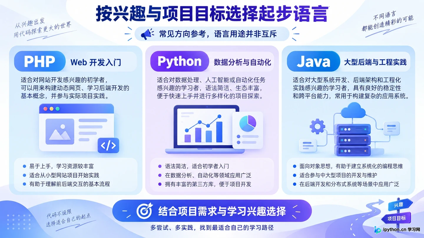 PHP与Python、Java怎么选：后端语言对比及学习建议