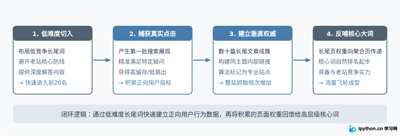 新站起步策略：为什么应优先主攻长尾词而非核心大词