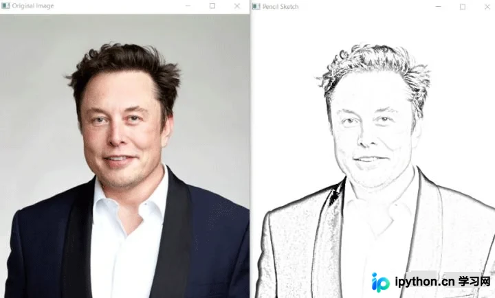 彩色原图与生成的铅笔素描对比效果