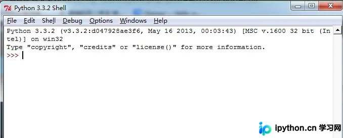 Windows环境下Python默认交互式编程客户端启动界面