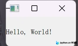 PyQt5 hello world窗口运行效果