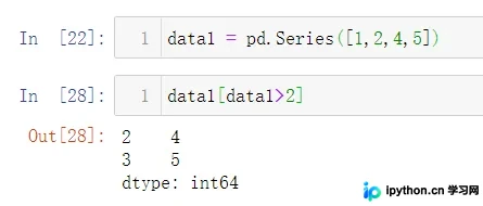 基础数学函数作用于 Series 的运行输出