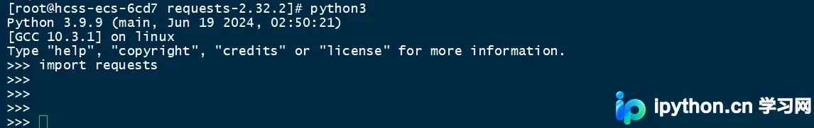 Python REPL 中 import requests 无报错