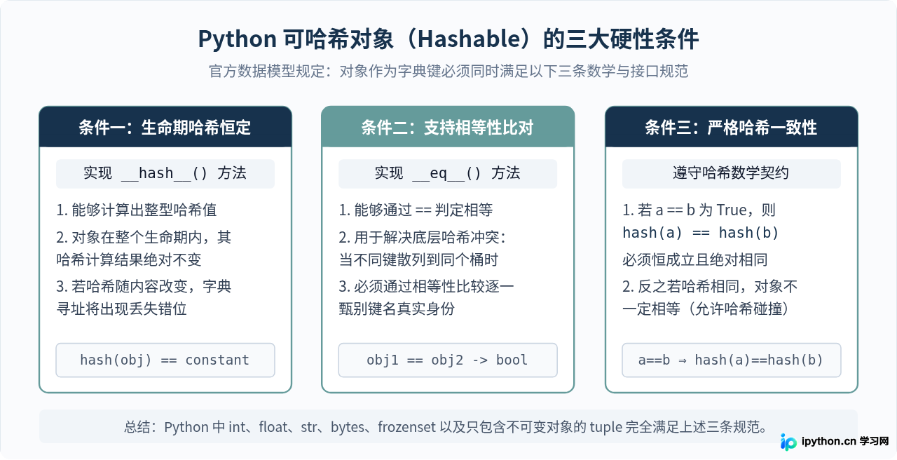 Python元组能做字典的键吗？可哈希对象的要求