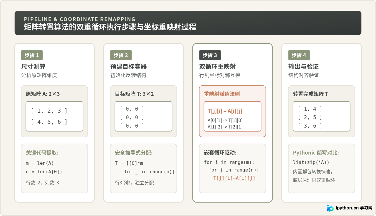 Python嵌套循环执行逻辑与矩阵操作案例