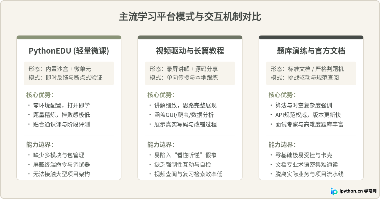 PythonEDU网站与其他Python学习平台优缺点对比