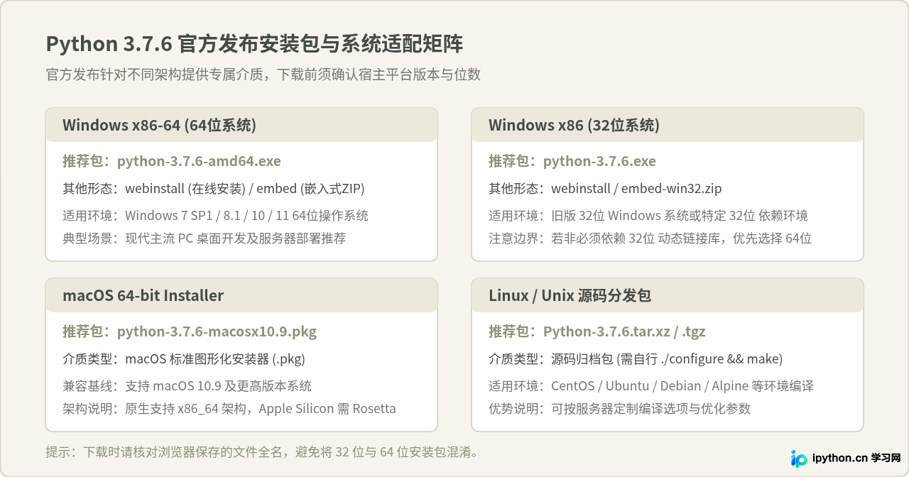Python 3.7.6官方安装包下载地址及SHA256校验方法