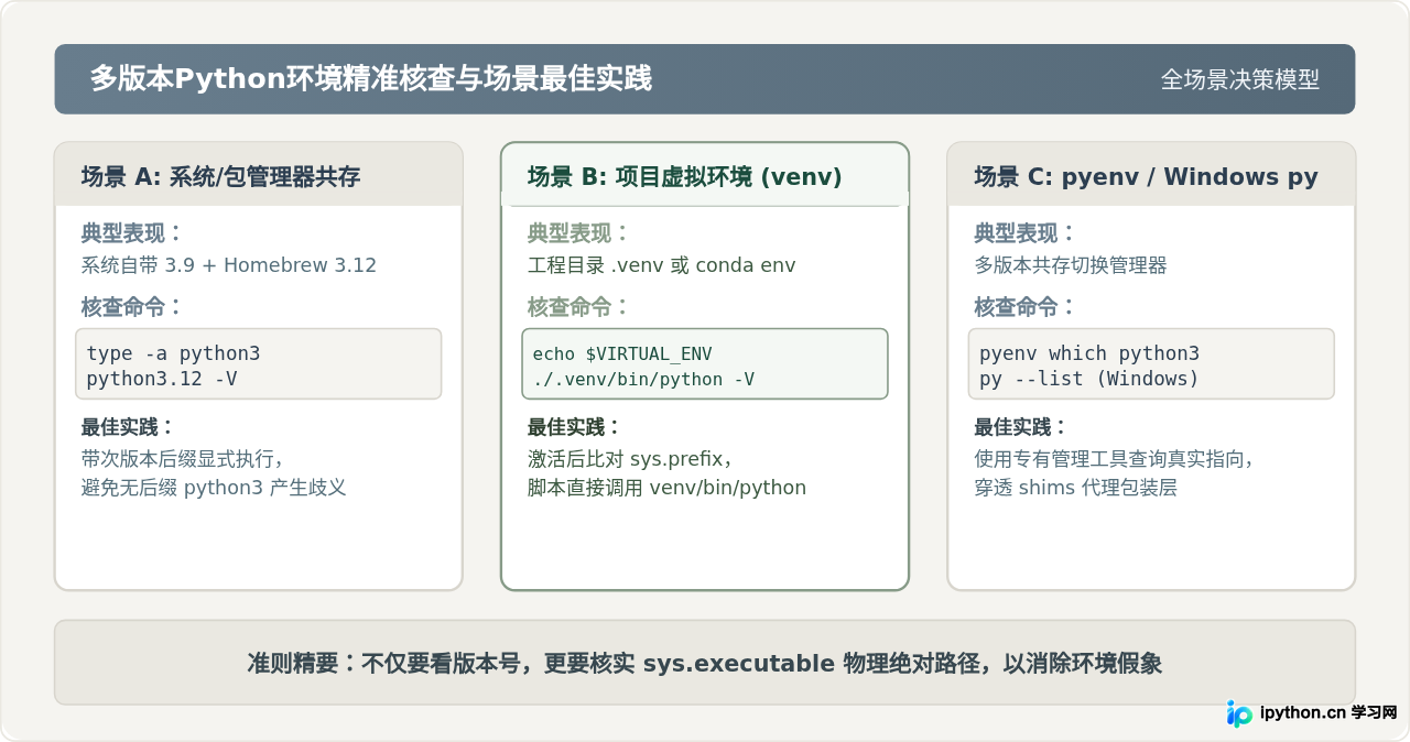 多版本共存时怎么准确查看Python3版本