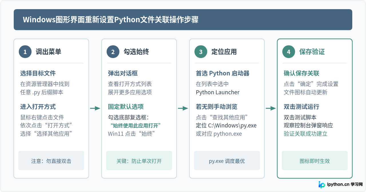 双击.py文件无法运行？Windows下Python文件关联设置方法