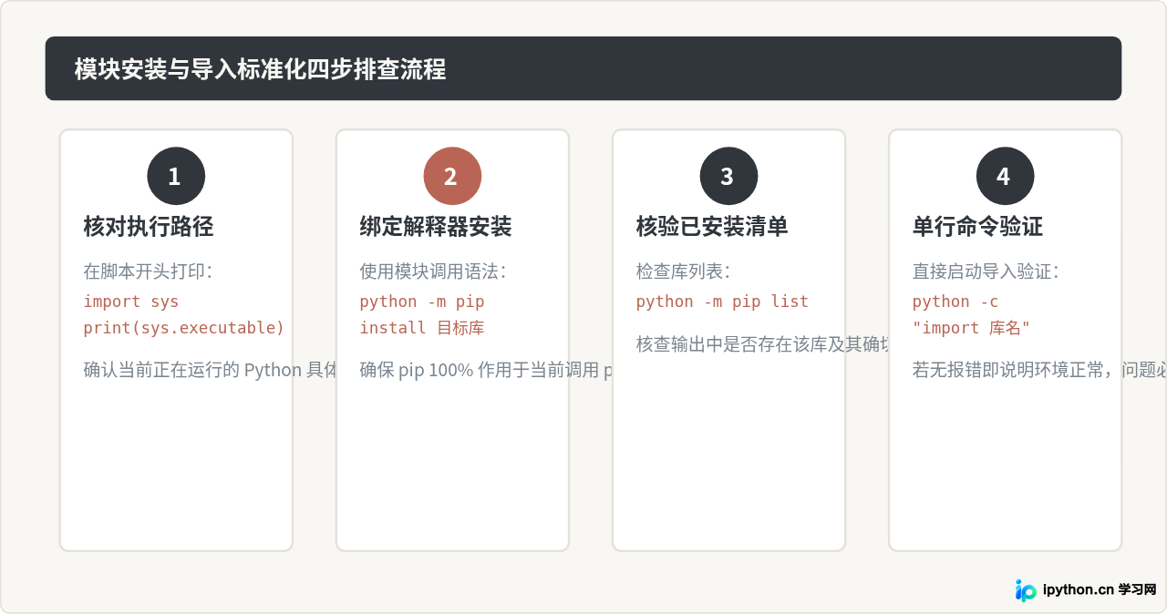 Python模块导入失败怎么办？初学者pip安装库常见问题