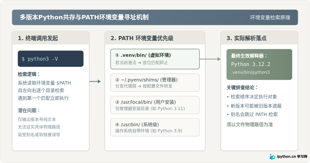 多版本共存时怎么准确查看Python3版本