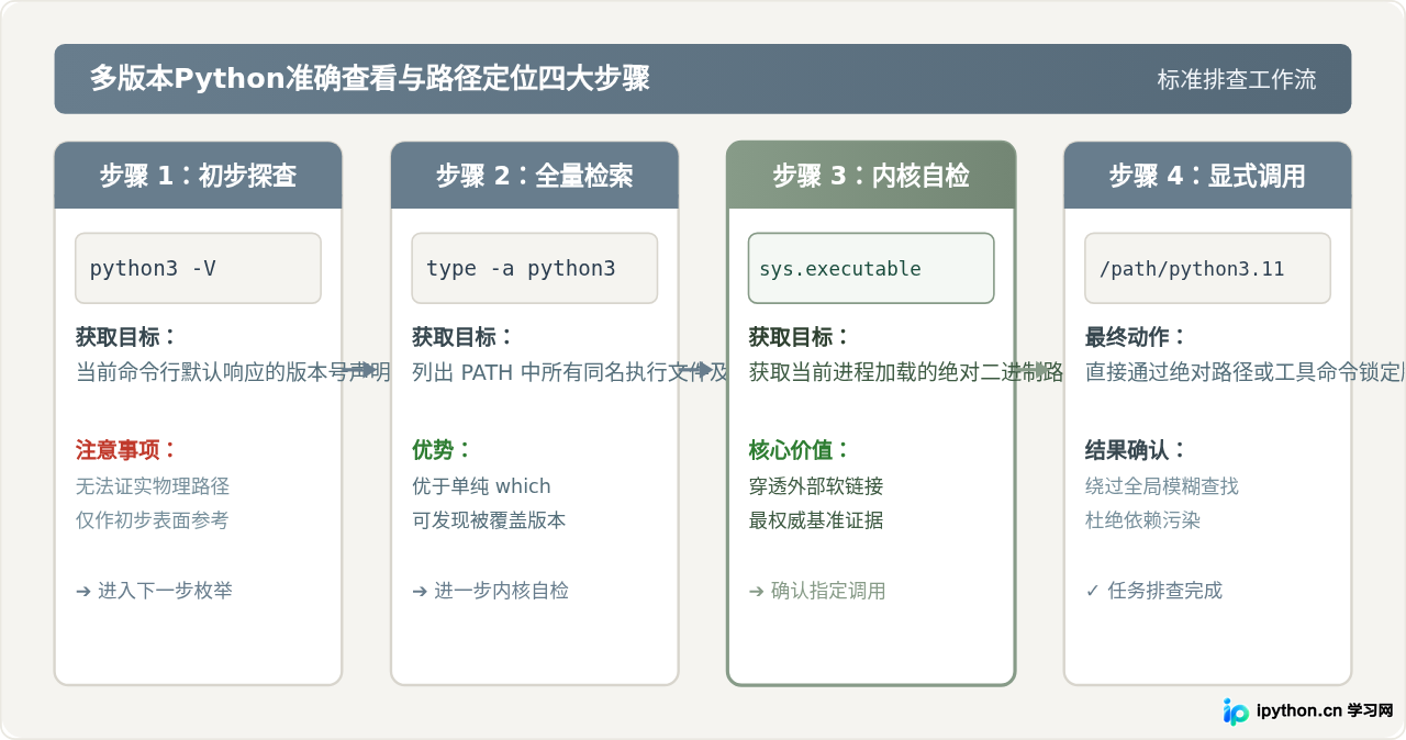 多版本共存时怎么准确查看Python3版本