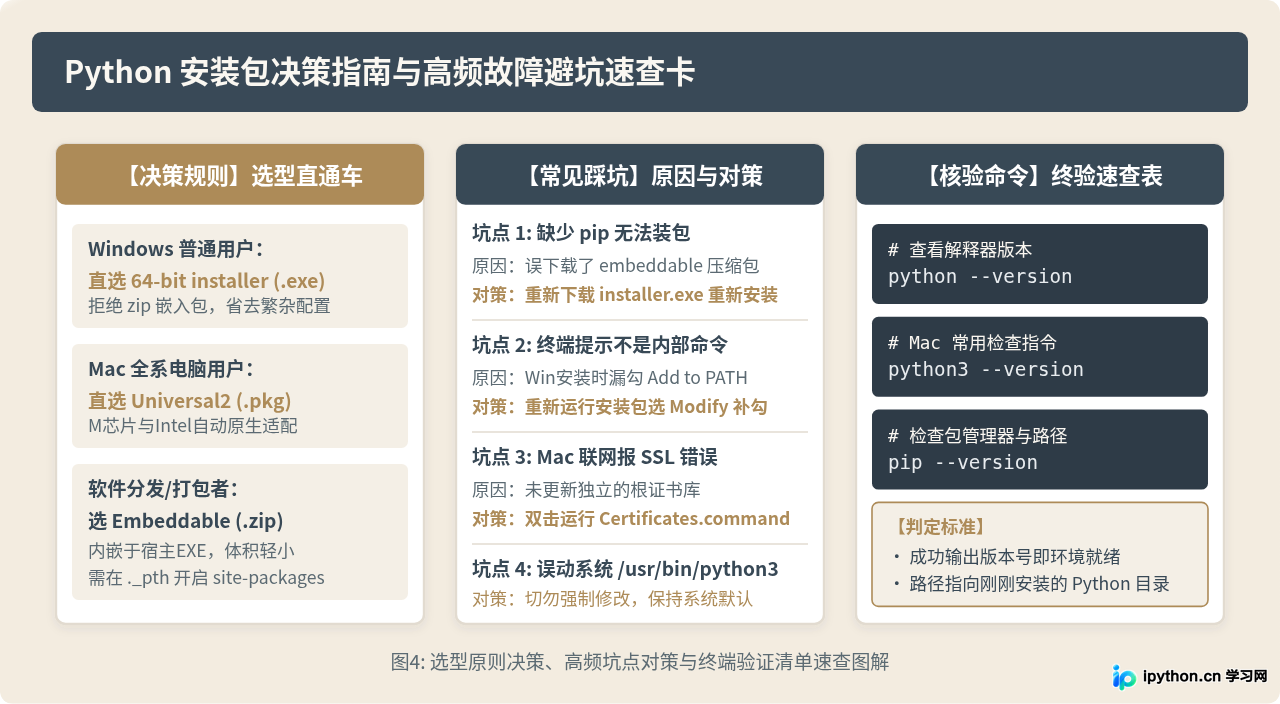 Windows/Mac怎么下载Python安装包？exe、pkg与embeddable区别