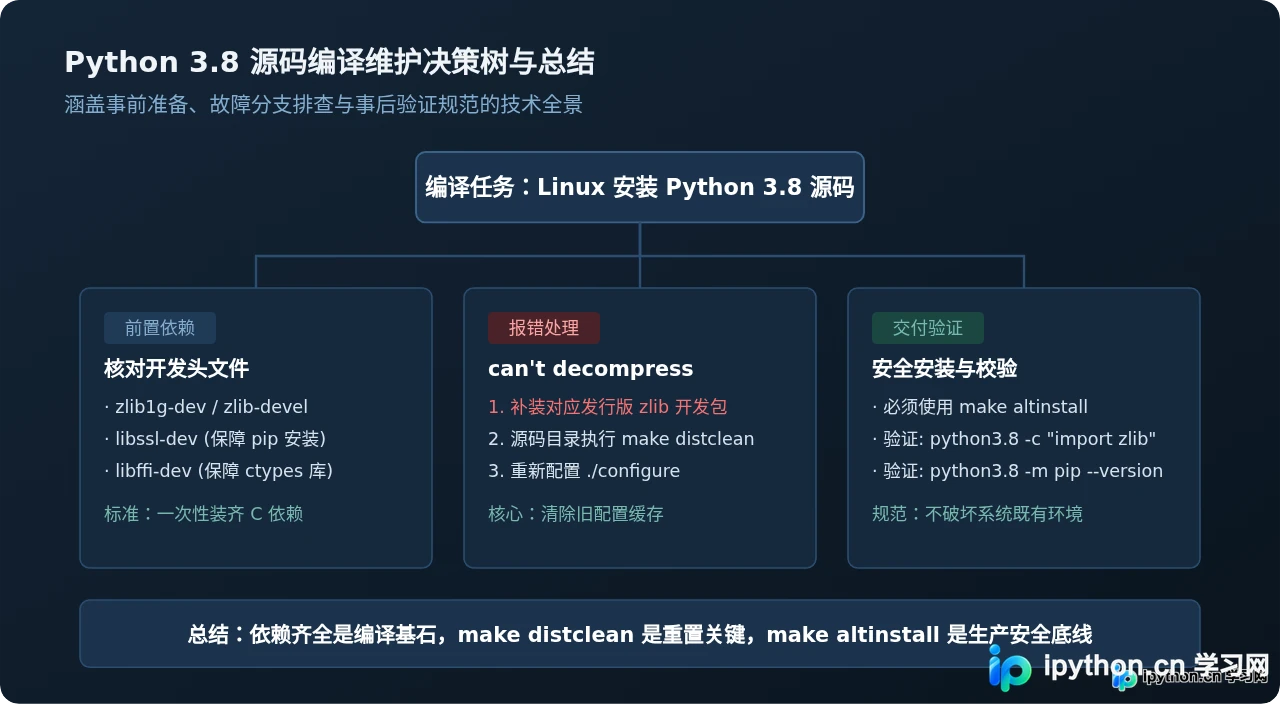 Linux编译Python 3.8报错“can't decompress data”怎么解决