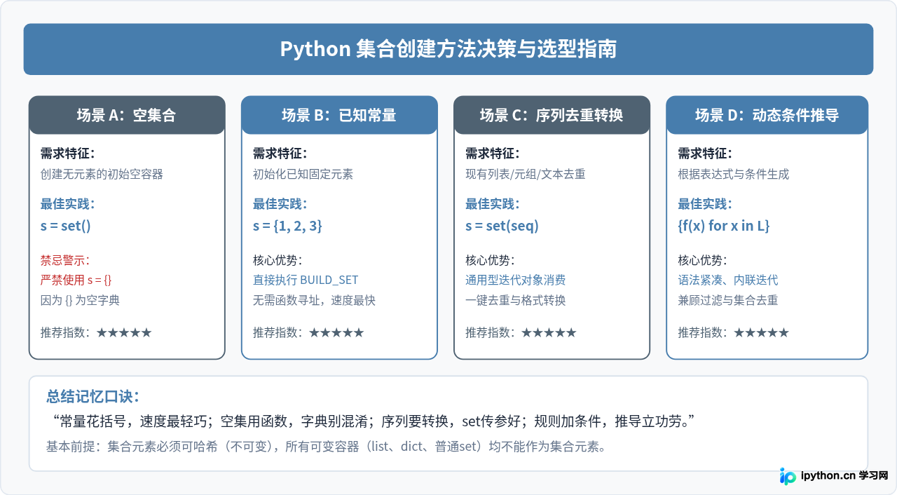 Python中怎么创建集合：{}与set()用法的区别