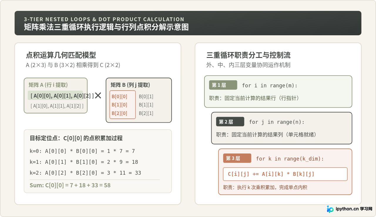 Python嵌套循环执行逻辑与矩阵操作案例