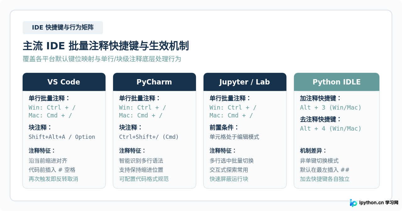 IDE中怎么快速批量注释Python代码