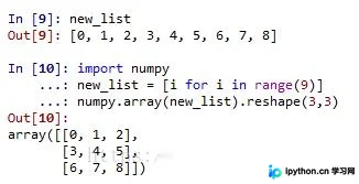 Python中使用NumPy将一维数组转换为多维数组