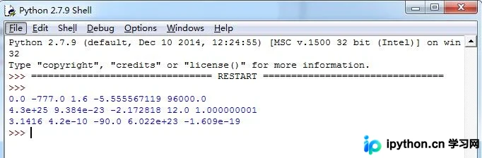 Python双精度浮点数运算并分行显示操作示例