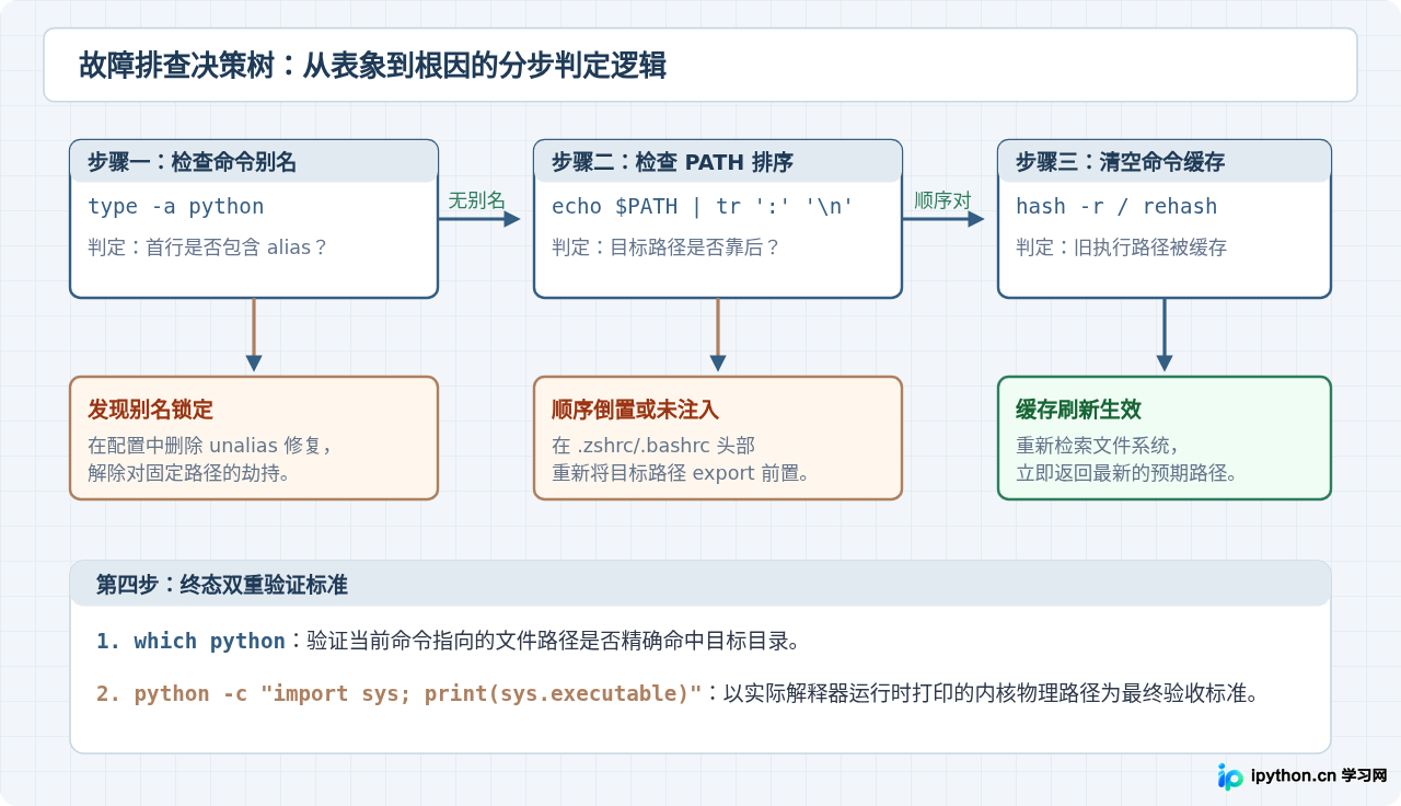 which Python返回的路径与预期版本不一致怎么办