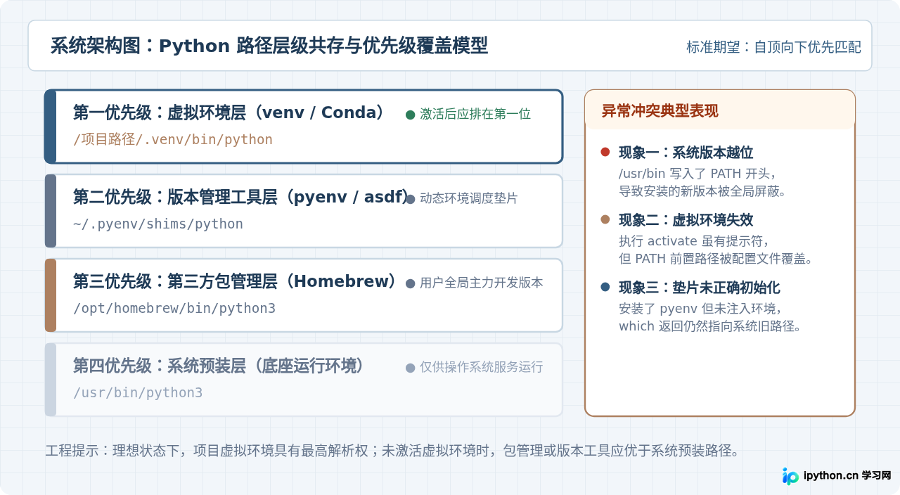 which Python返回的路径与预期版本不一致怎么办
