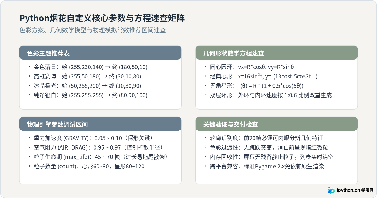 怎么修改Python烟花源码实现自定义颜色与爆炸形状