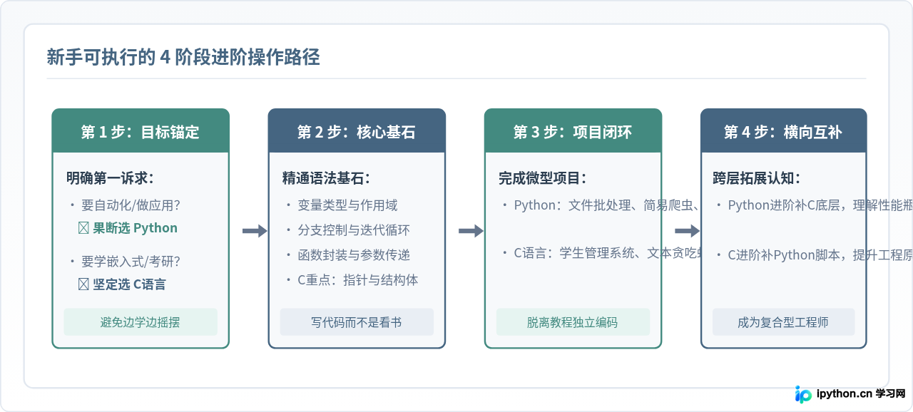 初学者先学Python还是C语言？学习曲线与就业前景对比